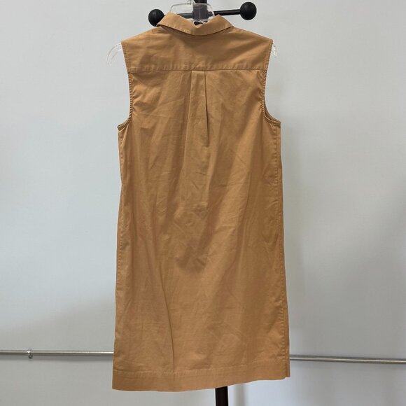 Ralph Lauren Sleeveless Lace-Up Cotton Blend Khaki Dress Size XS - Picture 2 of 7